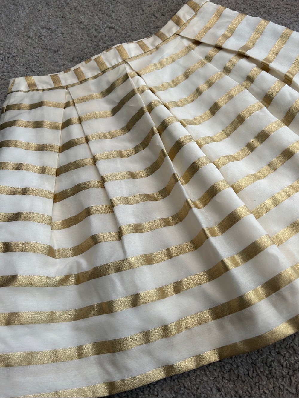 $148 Lilly Pulitzer Kylie Skirt - Resort White and Gold Stripe Sateen, Size 6 - Picture 6 of 9